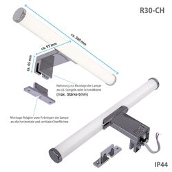 LED Spiegelleuchte Badlampe 230V Schrankleuchte Tube Spiegelschrank Bad Leuchte