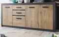 Sideboard Anrichte in Kastanie und Fresco grau Kommode 198 x 88 cm Beveren