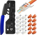 VCELINK GJ671BL Crimpzange RJ45 Presszange für RJ45 Stecker mit Cat 7 Cat6A Lan