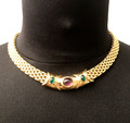 Kette, hochwertiger Modeschmuck, Statement, gold, gebraucht, Doppelverschluss