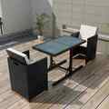 Bistro Set Gartenmöbel Gartengarnitur Essgruppe 3-tlg. Poly Rattan vidaXL