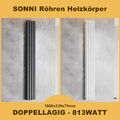 SONNI Heizkörper Design Röhren Flach Paneel Wandheizung Mittelanschluss 1800x239