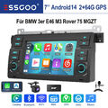 DAB+ Android 14 Autoradio 64G GPS Navi KAM für BMW E46 Rover M3 MGZT 318 320 325