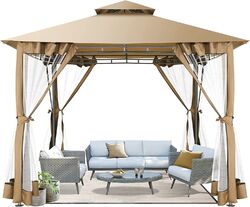 Pavillon 3x3m Luxus Gartenpavillon Partyzelt Gartenzelt Festzelt Gazebo Pavillon