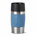 Emsa Isolierbecher Travel Mug Compact, Thermobecher, Edelstahl, Blau, 300 ml