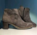 Gabor Sacchetto elegante Stiefelette Damen Gr. 42 Grau Braun Wildleder *Wie Neu*