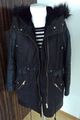 Bershka Winterjacke Damen Jugendliche Parka Teddyfutter Gr.36 S Schwarz