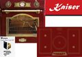 Nostalgie Herd Set Kaiser EH 6355 Rot Einbau Backofen Induktionskochfeld 77 cm