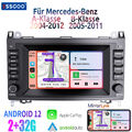 Autoradio Android 12 Carplay GPS Navi Für Mercedes Benz A B Klasse W169 W639 906