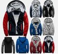 Herren Winterjacke Warm Gefüttert Fleecejacke Kapuzen Sweatjacke Hoodie Outwear