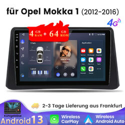 4+64G Android 13 Autoradio GPS Navi Carplay DAB WIFI Für Opel Mokka X 2012-2016