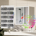 Bluetooth Spiegelschrank Bad mit Beleuchtung,Steckdose 3 Farbtemperatur dimmbare