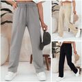 Damen Wide Leg Hose Sweatpants Jogginghose Pants Freizeithose DSTREET S M L