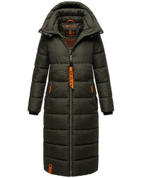 Navahoo Damen Winter Steppmantel warm gefüttert Oversize Parka lang warm B926