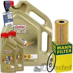 MANN ÖLFILTER+CASTROL 5W30 passend für VW T5 T6 BUS MULTIVAN TRANSPORTER 2.0 TDI