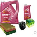 MANN Inspektionspaket 6 L MANNOL Energy 5W-30 für KIA Rio Kombi 1.5 16V 1.3