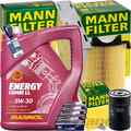 MANN INSPEKTIONSPAKET+5L MANNOL NRG 5W-30 ÖL passend für VW TOURAN 1T AUDI A3 8P