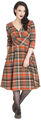 Hell Bunny OKTOBER Autumn TARTAN Karo Swing DRESS Kleid Plus Size Rockabilly
