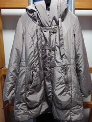 schicke,längere Steppjacke von Ashley Brooke, Gr.38,braungrau glänzend