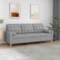 Sofa 3-Sitzer Zierkissen Loungesofa Couch Wohnzimmersofa Schlafsofa Stoff vidaXL