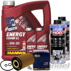 ÖLWECHSELSET+MANNOL 5W30 ÖL+LIQUI MOLY für BUS BULLI VW T5 T6 2.0 TDI 84-140 PS