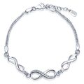 U Klassisch Infinity Unendlichkeit Symbol Damen Armband 925 Sterling Silber Z...