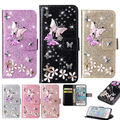 Für Samsung S21 S22 S23 S24 S20 FE Bling Schmetterling Etui Wallet Handy Hülle