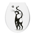 Schläfer | WC Sitz Absenkautomatik Katze Klodeckel Toilettendeckel, Duroplast