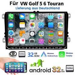 Für VW GOLF 5 6 Touran Caddy Passat Autoradio BT 32G Android 12 Carplay GPS RDS