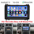 Android 13.0 Autoradio Für Mercedes-Benz A/B Klasse/Vito W169 W639 W245 GPS Navi