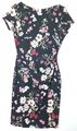 Dorothy Perkins Kleid Damenkleid Dress Sommer Falten Blumen Gr. 38 Schwarz