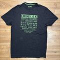 T-Shirt Gr. M Herren Schwarz Grün Kurzarm Mit Druckgrafik ENGINES O.N. Casual