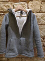 Strickfleece Kapuzenjacke Elkline Hoodie mit Teddyfutter grau warm S