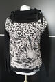 Kinder-Rollkragen-Pullover mit Leopardenmotiv schwarz-weiß Gr. 164/170