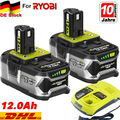 2X 12,0Ah 18V Original Akku für RYOBI One Plus Lithium RB18L50 P108/Ladegerät DE