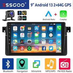 64G Android 13 Autoradio GPS Carplay RDS Kamera Für BMW 3er E46 318 320 M3 MG ZT