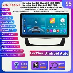 8+128G Android 12 Carplay Autoradio GPS Navi 10.3" Für Mercedes Benz E-W211 W219