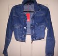 ❤️ Neu m Etikett ❤️ Diesel Jeansjacke S Damen S kurz Top Crop ❤️ blau 