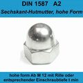 M27 Hutmuttern DIN 1587 Sechskantmuttern A2 Edelstahl V2A VA 20-500 St