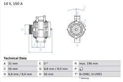 BOSCH Lichtmaschine Generator Lima 0 986 043 910 +41.65€ Pfand für MERCEDES B904