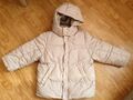 H&M Winter Stepp Jacke Gr. 110 für Jungen mit abnehmbarer Kapuze beige RV 