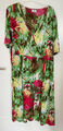 Emilia Lay Kleid Lang 54 Kurzarm bunt Blumen Muster Baumwolle Neu