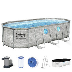 Bestway Power Steel Swim Vista Series Frame Pool, oval, 549 x 274 x 122 cm