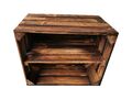 Holzkiste Obstkiste Weinkiste Regal mit Ablage Lang 50 x 40 x 30cm Geflammt 