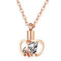 DAMEN HALSKETTE EDELSTAHL ROSE GOLD KETTE ZIRKONIA ANHÄNGER SCHMUCK GESCHENK NEU