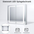 LED Spiegelschrank Badezimmerspiegel mit Beleuchtung Steckdose Edelstahl 70cm