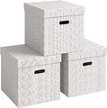 Leitz Aufbewahrungsbox 3er Set Deckel 29 L Recyclingkarton Groß Home Storage