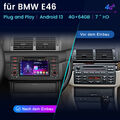 4+64G Carplay Android 13 Autoradio Für BMW 3er E46 GPS Nav WIFI DAB+ SWC CD DVD