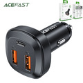 Zigarettenanzünder Auto Ladegerät 66W 2x USB / USB C Schnell Ladegerät Acefast