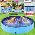 Hundepool Swimmingpool Schwimmbecken Planschbecken Bad Becken Faltbar 100cm PVC